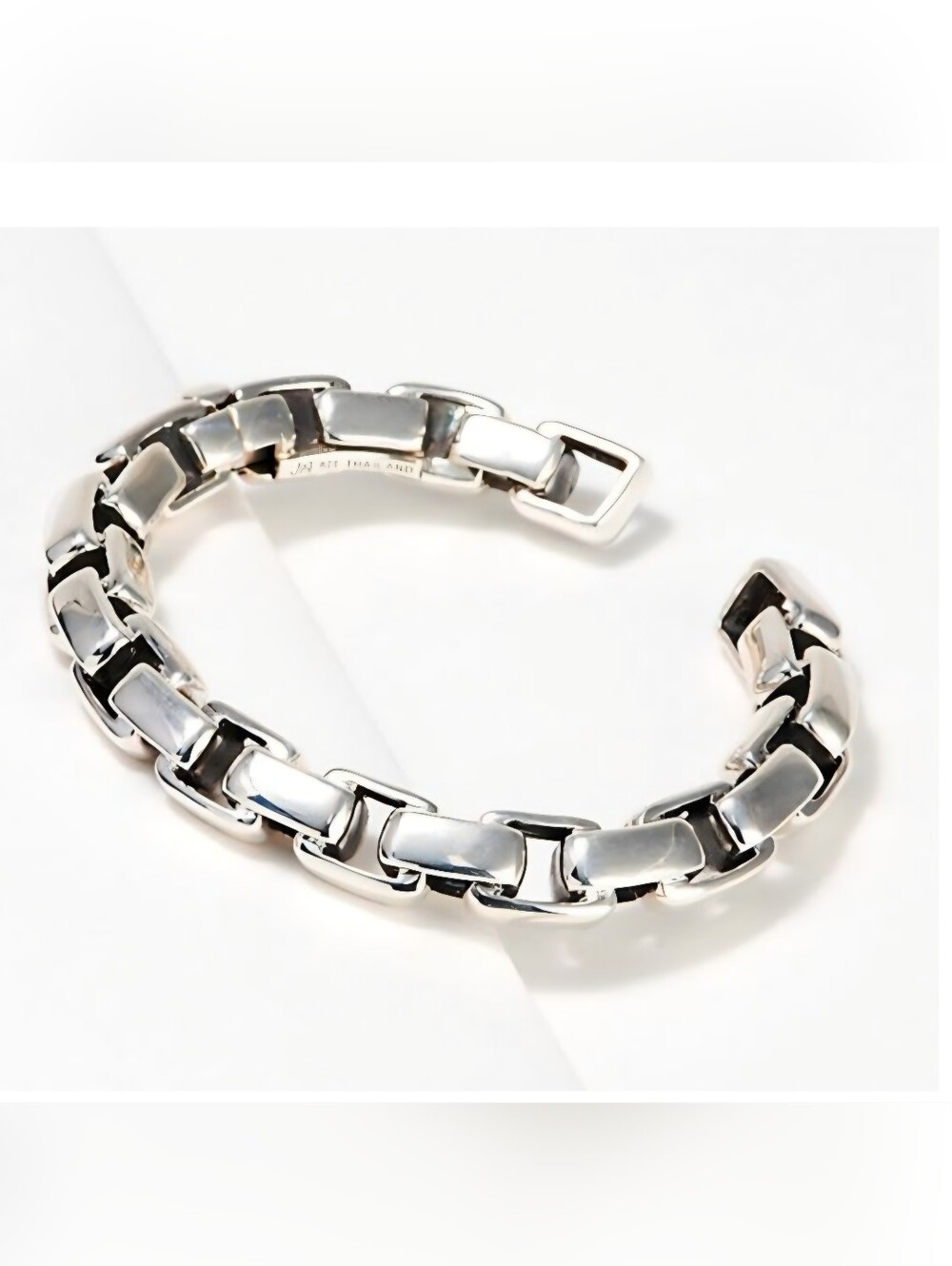 JAI Sterling Silver Oversized Box Chain Cuff